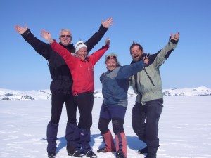 Alle fire på toppen av Høgste Breakul