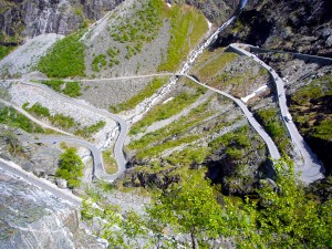Trollstigen sett ovenfra