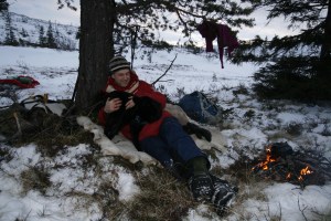 Bålkos i stedet for isfiske