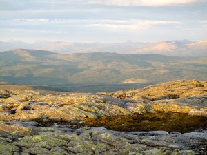 Den bebodde Gaundalen på den lyse flekken midt på.