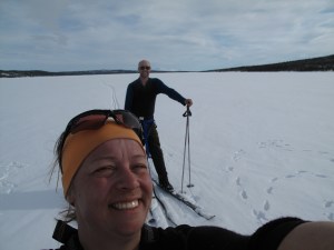 Ca 8 km kryssing av Feragen - men nå er vi snart over!!